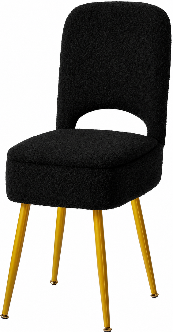 IBUYKE Small Storage Vanity Stool with Folding Backrest, 12.99" x 13.78" x 31.5" Square Teddy Velvet Ottoman, Makeup Chair for Living Room, 4 Metal Legs with Anti-Slip Feet, black WBD027J