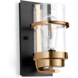 Black and Gold Sconces,Small Bathroom Wall Sconces,Modern Gold Sconces,Single Vanity Light(Bulbs not Included) (Size 1)