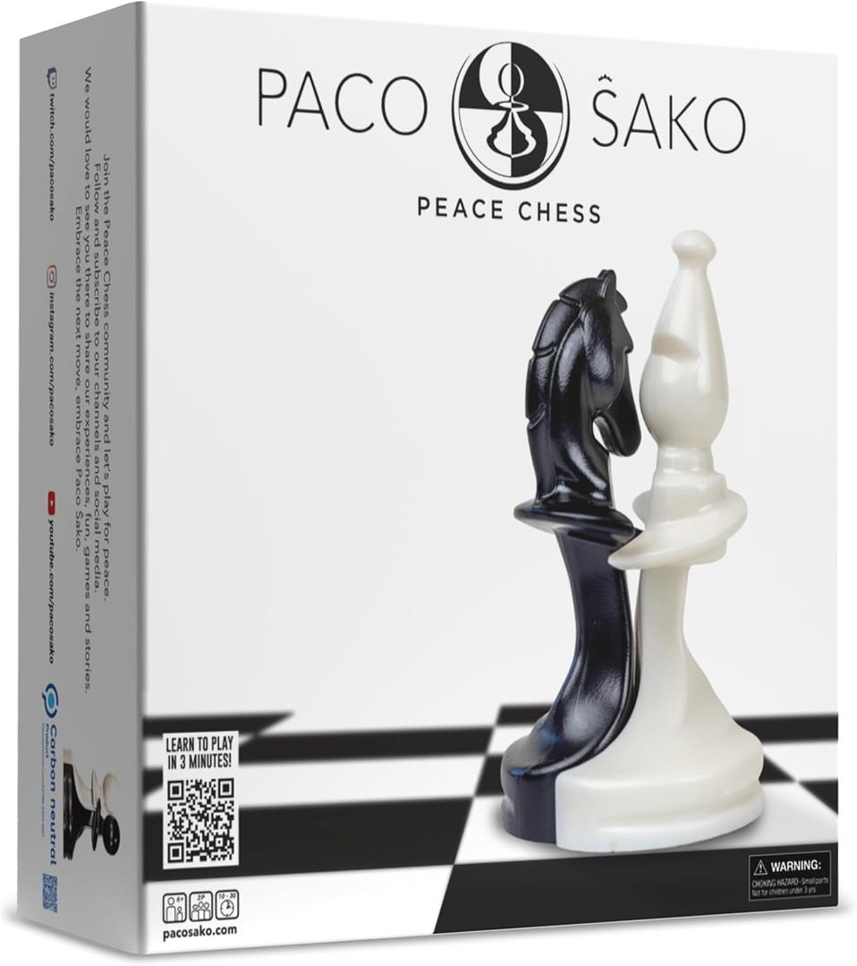 Paco Sako Peace Chess Game, Super Fun for Chess Lovers, Make Peace While Playing Chess, not War - Chess Set Board Game for Peace Makers | 2-Players