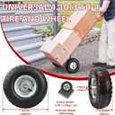 10" Replacement Tire and Wheel 4.10/3.50-4",10 inch Pneumatic Utility Tires for Gorilla Cart, Dolly, Hand Truck, Lawnmower, Garden Wagon with 5/8 Axle Bore Hole - Double Sealed Bearings (2 pack)