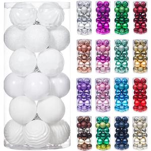 XmasExp 24ct Christmas Ball Ornaments Shatterproof Xmas Tree Hanging Balls Decorations Perfect for Halloween Decorations Holiday Wedding Christmas Decor(2.36"/60mm, White)