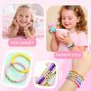 24PCS Kids Friendship Bracelets with Gift Cards, Colorful Heart Bead Adjustable Bracelets, Girls Party Favors Supplies Classroom Prizes Exchange Gifts Little Girls Play Jewelry