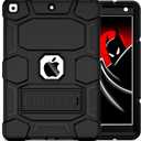 CCMAO iPad 9th Generation Case, iPad 8th/7th Generation Case, iPad 10.2 2021/2020/2019 Case with Kickstand, Heavy Duty Shockproof Hard Hybrid Three Layer Protective Cover, Black
