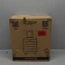 Flight Knight Carry On Suitcase 16.25x13.5x8 Hardside TSA Lock USB Port Lightweight Luggage Silent Double Spinner Wheels Maximum Underseat Carry-On Bag For Virgin South West Approved Black/Tan