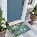 Liora Manne ESENCIA Indoor/Outdoor Power Loomed Latex Back Non Slip Mat - Transitional Coastal Fish Colorful (Fish Aqua) (2'5" x 3'11")