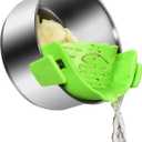Strain Pot Strainer and Pasta Strainer - Adjustable Silicone Clip On Food Strainers for Pots, Pans, and Bowls - Kitchen Drainer Colander (S 8.3in 21CM, Green)
