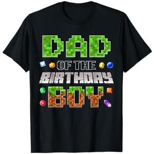 Dad Of The Birthday Boy Game Pixel Number Birthday Party T-Shirt Size 2 XL