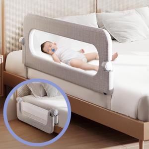 Baby Bed Rails Guard for Toddlers - 32" Toddler Bed Rail for Queen Full King Twin Crib Bunk Size Bed Adjustable Heights & Foldable Portable Bedrail Extra Tall Child Safety Side Railing Guards for Kids