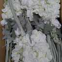 16Pcs White Delphinium Artificial Flowers 33.5'' Long Stem Silk Larkspur Flowers Bulk Faux Silk Flowers for Tall Vase Wedding Table Centerpieces Home Garden Outdoor DecorWhite