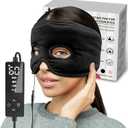 Moist Heat Sinus Pressure Relief Mask with 3 Heat Settings, Extra Large Face Heating Pad for Eyes, Sinusitis, Hormone Migraine, Tension Headache Relief Black