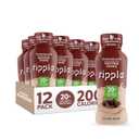 Ripple Vegan Protein Shake | Chocolate | 20g Nutritious Plant Based Pea Protein | Shelf Stable | No GMOs, Soy, Nut, Gluten, Lactose | 12 Oz, 12 Pack (EXP 10/14/26)