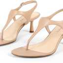Kitten Heels for Women Flip Flops Thong Strappy Heels Open Toe Slip On Summer Beach Sandal Shoes, 10