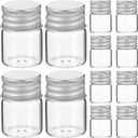 Luxshiny Mini Glass Storage Bottles 5Ml Transparent Sealed Jars with Aluminum Lids for Flower Tea Spice Food Storage and Kitchen Organization