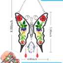 KY&BOSAM Crystal Butterfly Suncatchers for Windows Hanings Stained Glass Wind Chimes with Metal Charms Colorful Rainbow Prisms Garden Decor for Mom Grandma Christmas Wedding Gifts 8" Hanging Ornament