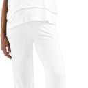 Tankaneo Womens Postpartum Maternity Pajamas 2 Piece Sets Rib Short Sleeve Nursing Tops and Elastic Waist Pants Loungewear (X-Large, White)