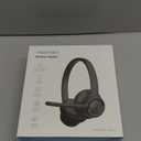 TECKNET Wireless Headset, Bluetooth Headset with AI Noise Cancelling Microphone - Rechargeable Bluetooth V5.2 Headphones, 50H Playtime & Mic Mute, On Ear Headphones for Trucker/Remote Work/Call Center (Deep Black)