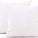 TAOSON Set of 2 , 100% Cotton Soft Square Decorative Throw Pillow Protector Pillow Covers Sofa Solid Colors Couch Cushion Pillowcases with Hidden Zipper Only Cover No Insert - White 20 x 20 inch