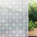 Door Window Privacy Film for Glass Front Door Decorative,Stick On Window Film Waterproof,Non-Adhesive & Uv Protection,Easy to Apply & Removable,Begonia Textured Glass Pattern (Begonia 35") 