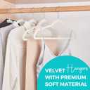 HOUSE DAY Premium Velvet Hangers 100 Pack White, Non-Slip Flocked Felt Hangers, Sturdy Clothes Hanger with 360 Rotatable Hook, Heavy Duty Durable Slim Coat Hanger for Closet Space Saving
