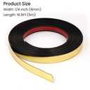 Gold Border Trim Peel and Stick Flexible PVC Wall Molding Trim Tape Self Adhesive Mirror Like Metallic Decorative Trim for Wall, Mirror, Door, Wardrobe (1/4 in X 16.4 FT, Gold)