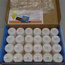 LANKER 24 Pack Flameless Led Tea Lights Candles, Steady Cool White Battery Operated Electronic Fake Candles, Decorations for Christmas, Halloween and Festival Celebration (White)