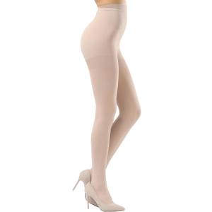 HA WA Women's 80 Denier Opaque Tights, Warm Winter Tights Control Top Thick Nylon Pantyhose (L)