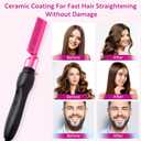 Hair Straightener, Electric Hot Comb Hair Straightener Brush with Ceramic Heater Surface, Fast Heating, Dual Voltage, Adjustable Temperature for Natural Black, Curly, Frizzy Hair & Beard