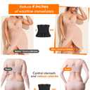 Women Waist Trainer Cincher 3 Straps - Tummy Control Sweat Girdle Workout Slim Belly Band for Weight Loss (Black, L)