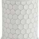Signature Design by Ashley Polly Geometric Honeycomb Indoor Outdoor Accent Stool or Table, White