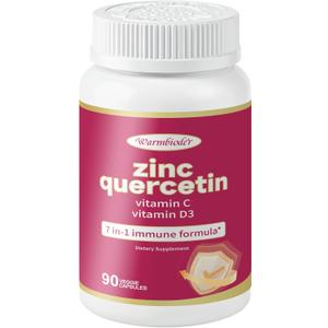2 x Quercetin with Vitamin C and Zinc,Support Immune, | Quercetin 500mg, Vitamin C 500mg, Zinc 50mg (Picolinate, Citrate, Glycinate, Gluconate),90 Capsules