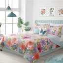 Quilts for Double Queen Bed Felicity Bedspreads Soft Bed Summer Quilt Lightweight Microfiber Bedspread-Modern Style Pattern Coverlet for All Season - 3 Piece (1 Quilt, 2 Pillow Shams)
