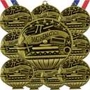 Express Medals Various 10 Pack Styles of Math Award Medals with Neck Ribbons Trophy Award Prize Gift