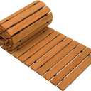Worth Garden 9 ft. Wooden Garden Pathway - 17 in. W Roll Out Straight Walkway for Outdoor Patios, Gardens, Yard, Beach Boardwalks, Wedding Party - Decorative Wood Path - Metal Wire Connection