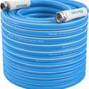 Fevone 100ft Garden Hose, Lightweight and Flexible, Heavy Duty Water Hose  5/8" ID, Burst 600 PSI, Hybrid Polymer, Kink-Resistant, 3/4" GHT Aluminum Fittings, Drinking Water Safe