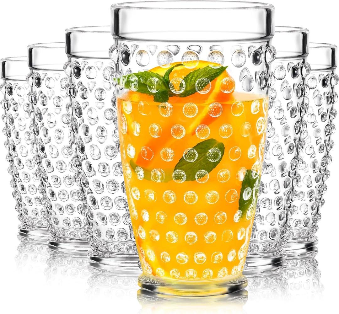 Yomarkrt 19OZ Highball Plastic Drinking Glasses - Set of 6 Clear Water Tumblers Plastic Cups Reusable, Shatter-Proof, Dishwasher Safe