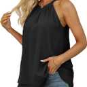 Womens Tops Dressy Casual Blouses Black Tank Top Summer 2026 Halter Shirts Flowy Cami L