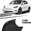 Tesla Model Y Mirror Bottom Cover, Left Driver Side Lower Rearview Mirror Trim Housing Cap Replacement for 2018-2025 Tesla Model Y Accessories, Black