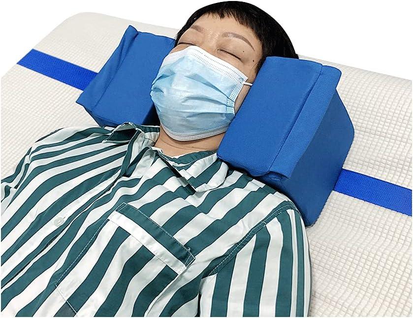 AOSSA Neck Stabilizer Pillow for Sleeping Upright, Head Cradle Pillow, After Surgery Positioning Pillows for Adults Elderly, Bedridden Neck Support Wedge for Bed, Head Positioner, Face Up Pillow (Blue)