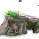 Betta Fish Hideout Cave Aquarium Rock Decor for Small Tank 5.5 x 2.9 x 2.9 Inches Shelter for Betta Fish Guppies Shrimp with Natural Stone Look Lightweight Resin
