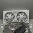 shinic 9" Twin Window Fan with Remote Control,Reversible Airflow,Removable Cover,3 Speeds, 3 Modes, Expandable Panels (From 24" to 37"),ETL Certified, White