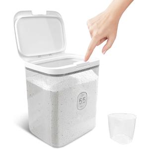 5.5L Laundry Detergent Dispenser with One-Press Lid, Laundry Powder Container for Laundry Room Organization and Storage Pod and Airtight Dishwasher Pod Holder for Bead Powder 1pack