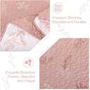 Drucon Blush Pink Quilt Set King Size 3 Pieces Floral Branch Botanical Quilt Bedspread, Reversible Floral Leaves Pattern Lightweight Microfiber Bedding Coverlet Set for All Season