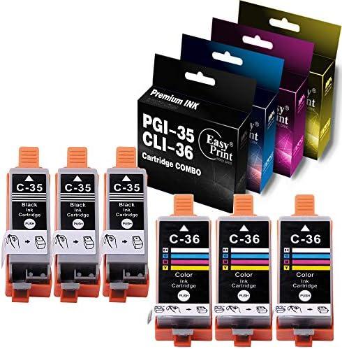 (4-Pack, 2 x Black + 2 x Tri Color) Compatible PGI 35 CLI 36 PGI35 CLI36 Ink Cartridge Used wtih Canon PIXMA IP100 IP100B IP110 TR150 Mini260 Mini320 Printer, by EasyPrint