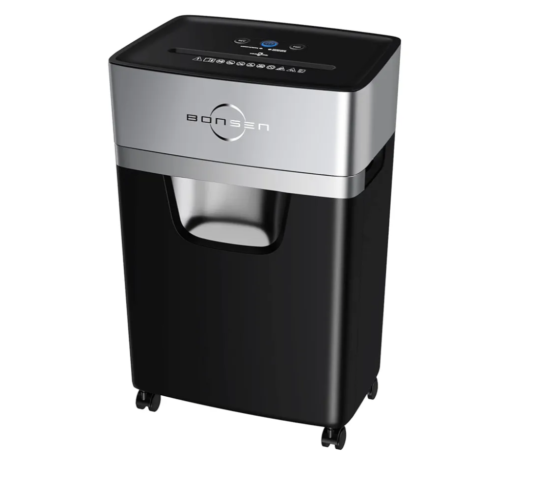 BONSEN 16-Sheet Heavy Duty Paper Shredder for Office, 60-Minute Running Time Cross-Cut CD Shredder with 60dB Low-Noise, 5.3-Gallon Pull Out Bin, Anti-Jam & Quiet Shredder for Home Office (S3102)