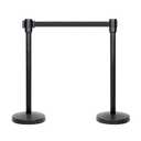 Amazon Basics Premium Crowd Control Stanchions with 6.5 ft Retractable Belt, Easy Assembly, Sturdy, Black, Pack of 2