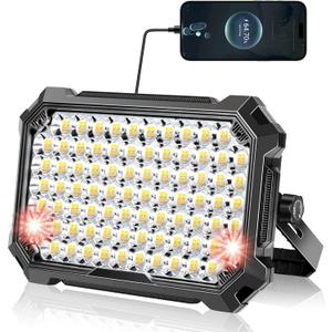 LED Work Light Rechargeable Outdoor, 13000mAh Work Flood Lights 10000LM with 4 Light Modes for Camp Essentials, IP65 Waterproof LED Lantern for Emergency, Power Outages, Car Repair, Tent