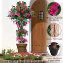 6FT Tall Bougainvillea Artificial Tree for Outdoors or Indoors, Faux Bougainvillea Tree Realistic Wood with Flowers in Plastic Pot Front Porch Plants, Home, Office, Red
