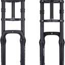 BOLANY Bike Suspension Fork 20inch 4.0 Tire Double Shoulder Snow Beach MTB Fat Fork | 110mm Travel | Straight Tube QR 9mm | 1-1/8inch Steerer - Black