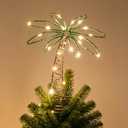 2 x 12" Metal Palm Coconut Summer Tree Topper Decor with LED Lights