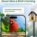 Bird Feeder with Camera, Smart Bamboo Bird Feeder, 2.5K UHD AI Identification, Real-time Videos & Pictures, Wireless Solar Powered Outdoor, Ideal for Garden Birding, Premium Present (Brown)